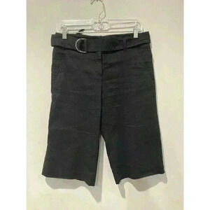 Theory Bermuda black linen blend shorts size 2